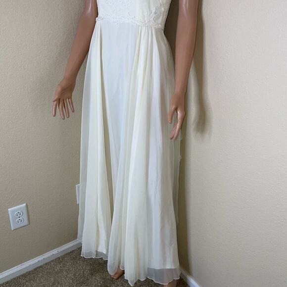House of Bianchi wedding dress beaded sleeveless spaghetti strap IVORY SZ 10 - Picture 4 of 12